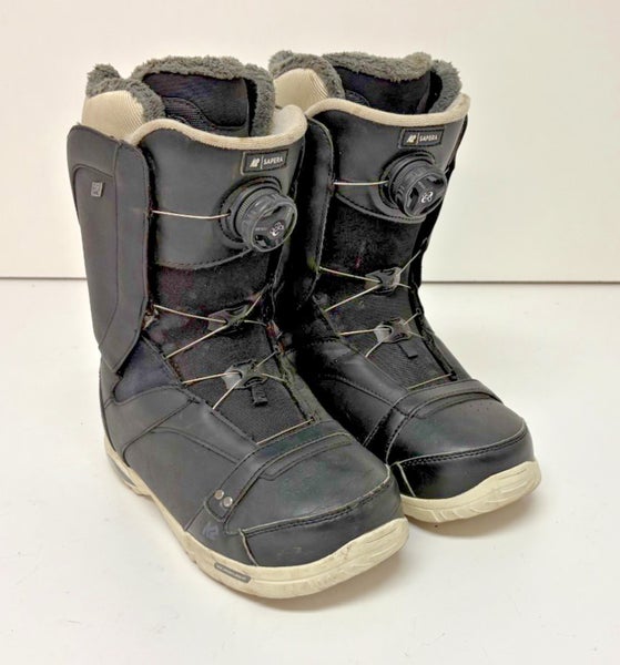K2 Sapera Black Leather Boa-Coiler All-Mountain Snowboard Boots US 7 EU 38