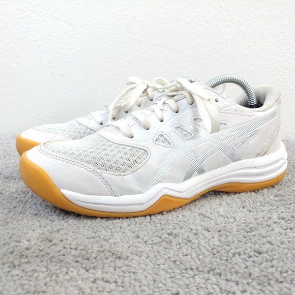 Asics Upcourt 5 Vollyball Shoes Womens 6.5 White Gum Athletic Sneakers Low Top