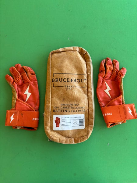 Orange Small Bruce Bolt Batting Gloves