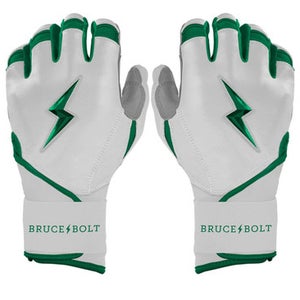 New ADULT GREEN PREMIUM PRO CHROME SERIES LONG CUFF BATTING GLOVE BRUCE BOLT 11834-502A18