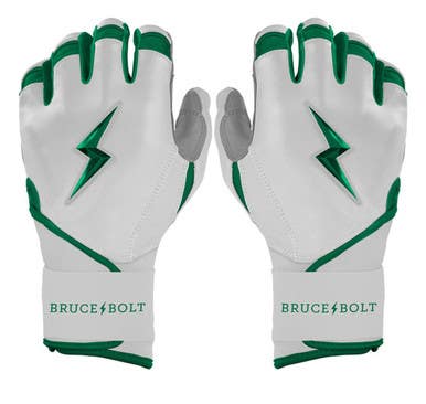 New ADULT GREEN PREMIUM PRO CHROME SERIES LONG CUFF BATTING GLOVE BRUCE BOLT 11834-502A18
