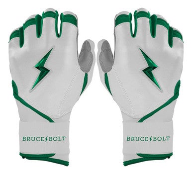 New ADULT GREEN PREMIUM PRO CHROME SERIES LONG CUFF BATTING GLOVE BRUCE BOLT 11834-502A18