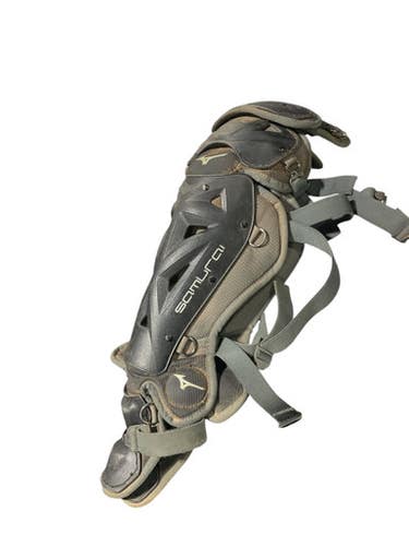 Used Mizuno SAMURAI SHINGUARDS Catchers Leg Guards Black Adult 11834-S000038374