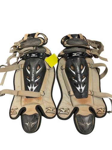 Used Mizuno SAMURAI Catchers Leg Guards Black Junior 11834-S000038306