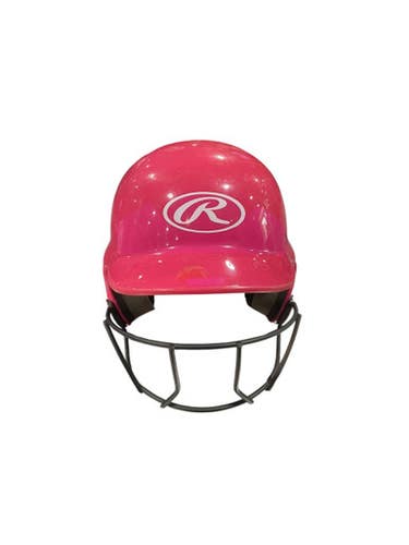 Used Rawlings PINK HELMET W/ MASK Batting Helmet w/Mask Pink One Size 11834-S000038247