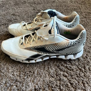 Reebok Zigtech Baseball Cleats Rare Men's Size 14 White Used Metal