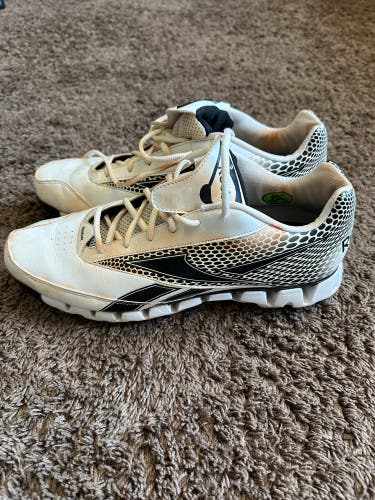 Reebok Zigtech Baseball Cleats Rare Men's Size 14 White Used Metal