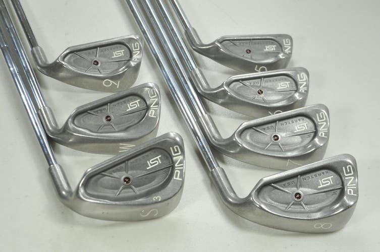 Ping ISI Stainless 5-W,SW Iron Set Stiff Flex Right Cushin JZ Steel # 196523