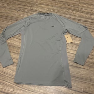 Nike Pro Dri Fit Base Layer Compression Shirt Adult XL Long Sleeve Gray New