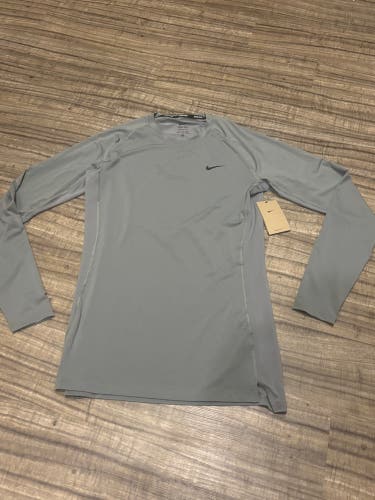 Nike Pro Dri Fit Base Layer Compression Shirt Adult XL Long Sleeve Gray New