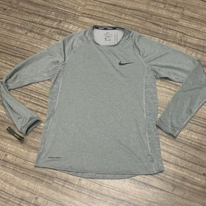 Nike Pro Dri Fit Base Layer Long Sleeve Shirt Adult Medium Slim Fit Gray New