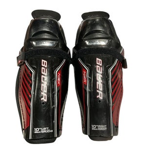 Used Bauer NSX Youth Shin Guards Black 10" 11834-S000038082