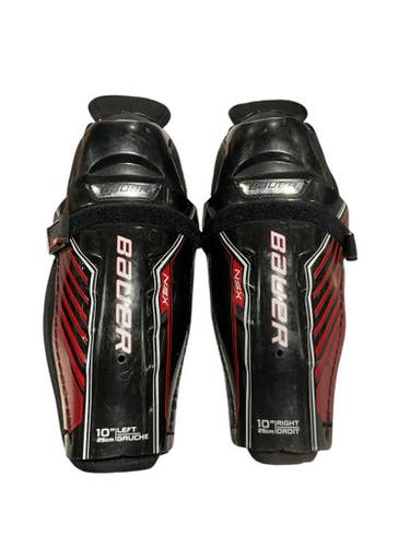 Used Bauer NSX Youth Shin Guards Black 10" 11834-S000038082