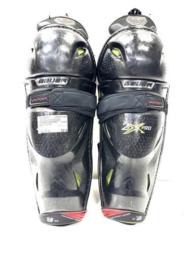 Used Bauer 2X PRO Intermediate Shin Guards Black 13" 11860-S000295287