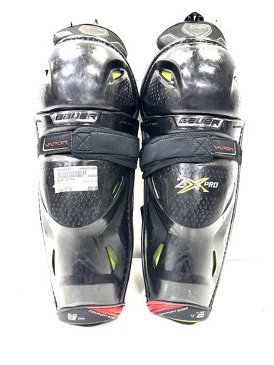 Used Bauer 2X PRO Intermediate Shin Guards Black 13" 11860-S000295287