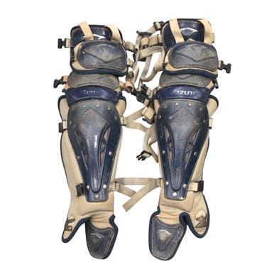 Used Mizuno FAST PITCH SHIN GUARDS Catchers Leg Guards Navy Blue Youth 11760-S000079687