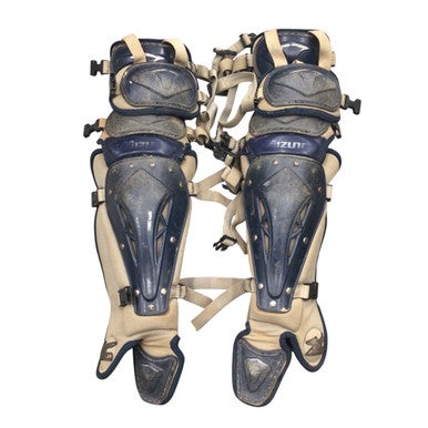 Used Mizuno FAST PITCH SHIN GUARDS Catchers Leg Guards Navy Blue Youth 11760-S000079687