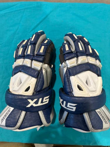Blue STX Assault Lacrosse Gloves 14" (Used)