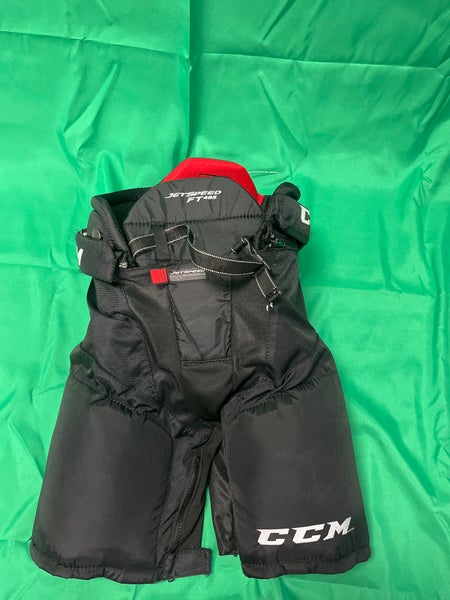 Black Junior Medium CCM JetSpeed FT485 Hockey Pants (Used)