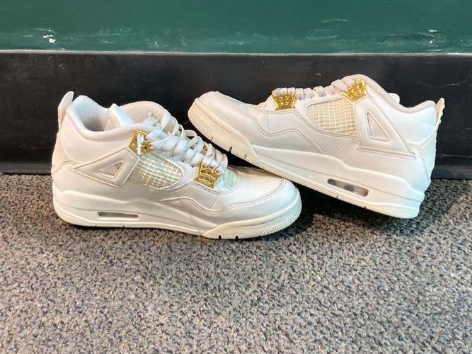 Used Air Jordan 4 Retro “Metallic Gold” Sneakers | Women's Size 8