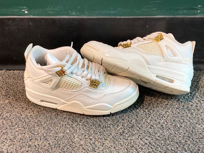 Air Jordan 4 Retro “Metallic Gold” Sneakers | Women's Size 8 | Men's Size 7