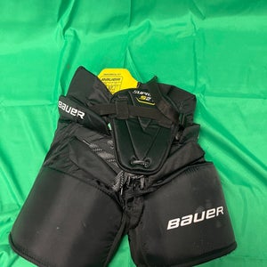 Black Junior Small Bauer S27 Hockey Goalie Pants (Used)