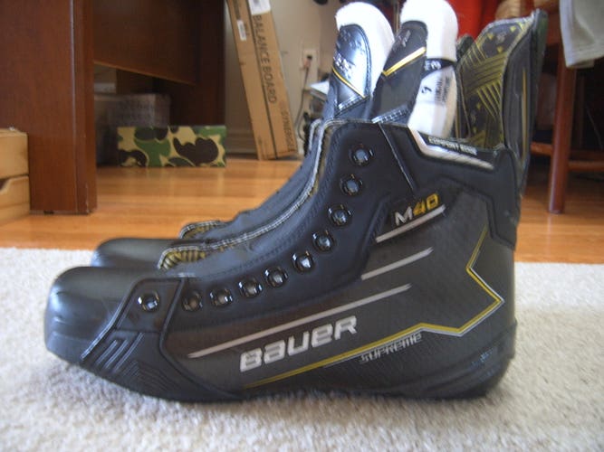 New Bauer Supreme M40 Senior Ice Hockey Skates Boots only sz 9 Fit 3