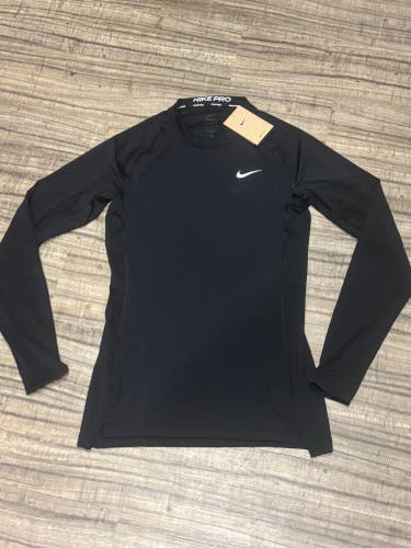 Nike Pro Dri Fit Long Sleeve Compression Shirt Adult Medium Black New