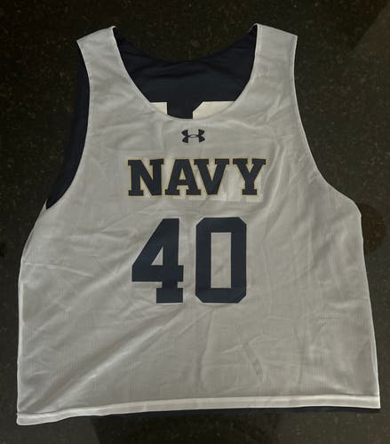 Navy Lacrosse Pinnie - White/Navy Reversible (Adult XL)