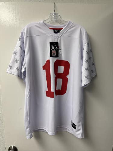GC Genuine Collection Mens White 18 Will Howard Ohio State Jersey Shirt Sz XL