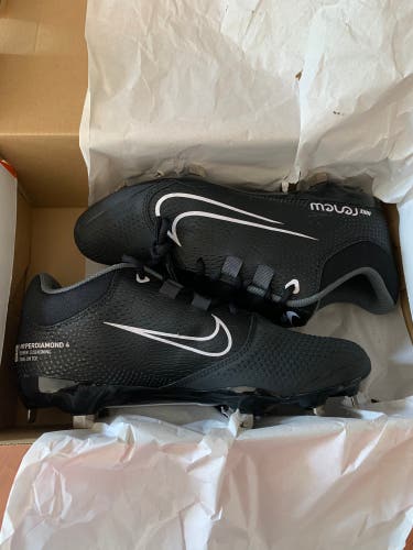 Black Women's Size M 8.0 (W 9.0) Nike Low Top Hyperdiamond 4 Pro Metal (New)