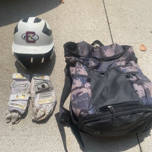 Baseball Helmet And Gloves