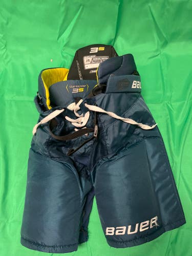Blue Junior Medium Bauer Supreme 3S Hockey Pants (Used)