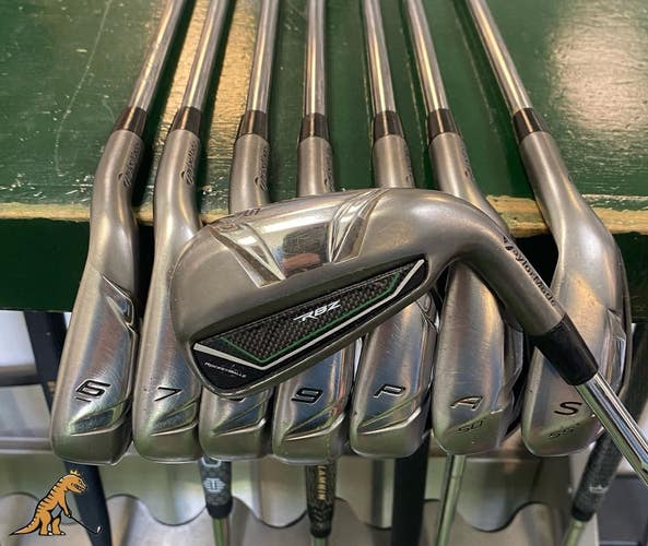 Used TaylorMade RBZ Iron Set 5-PW-GW-SW Reax Stiff Flex Steel