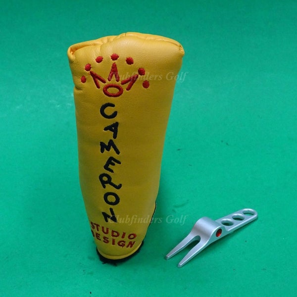 Scotty Cameron Studio Design Yellow AM&E Golf Putter Headcover w/ Divot Tool