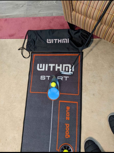 Golf Putting Matt With Putting Aid (blue-shown In Picture)