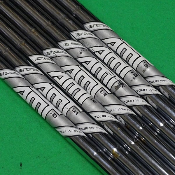 True Temper AMT Tour White S300 .355 Stiff Pulled Steel Iron Shafts SET OF 7