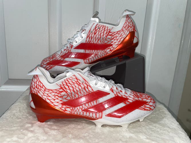 Adidas Adizero Electric Orange/White Football Cleats IH8570 Size 10