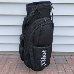 Titleist Golf Cart Bag 4 Way Dividers Black White Logo 10 Pockets