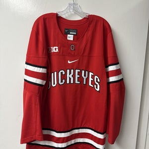 Ohio State Buckeyes Nike Hockey Jersey Mens Size L Red Blank NWOT