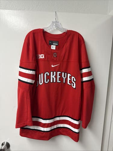 Ohio State Buckeyes Nike Hockey Jersey Mens Size L Red Blank NWOT