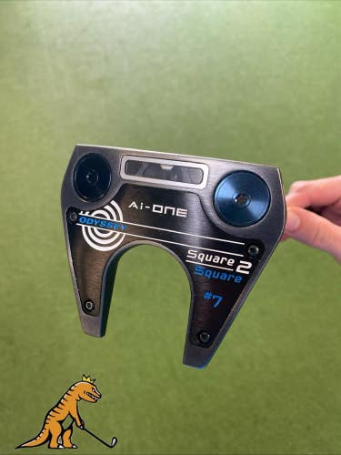 Used RH Odyssey Ai-One Square 2 Square #7 33 Mallet Putter Center Shaft