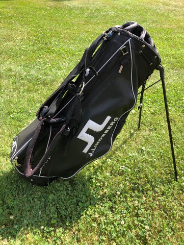 J Lindeberg Golf Black 8 Way Stand Bag