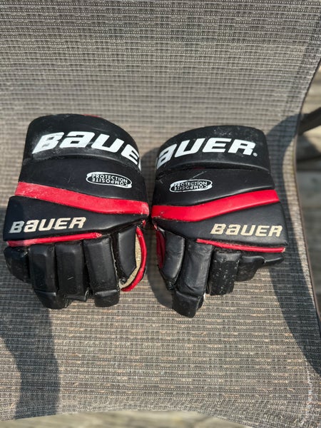 Used Bauer Supreme 5000 Hockey Gloves – Senior Size 14” (Red/Black)