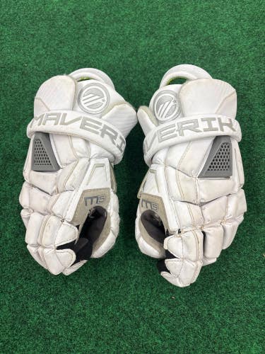 White Maverik M5 Lacrosse Gloves | Small 10" (Used)