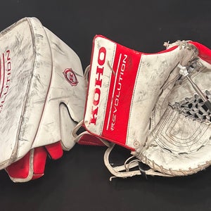 Koho Revolution 589 Pro Hockey Goalie Gloves Set White/Red