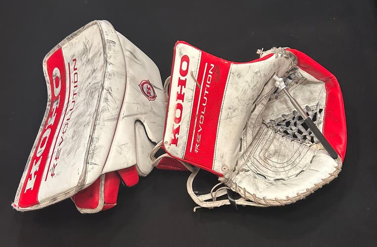 Koho Revolution 589 Pro Hockey Goalie Gloves Set White/Red