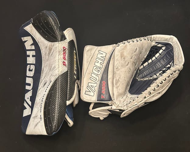 Vaughn T5500 & B6000 Hockey Goalie Gloves Set T 5500 B 6000