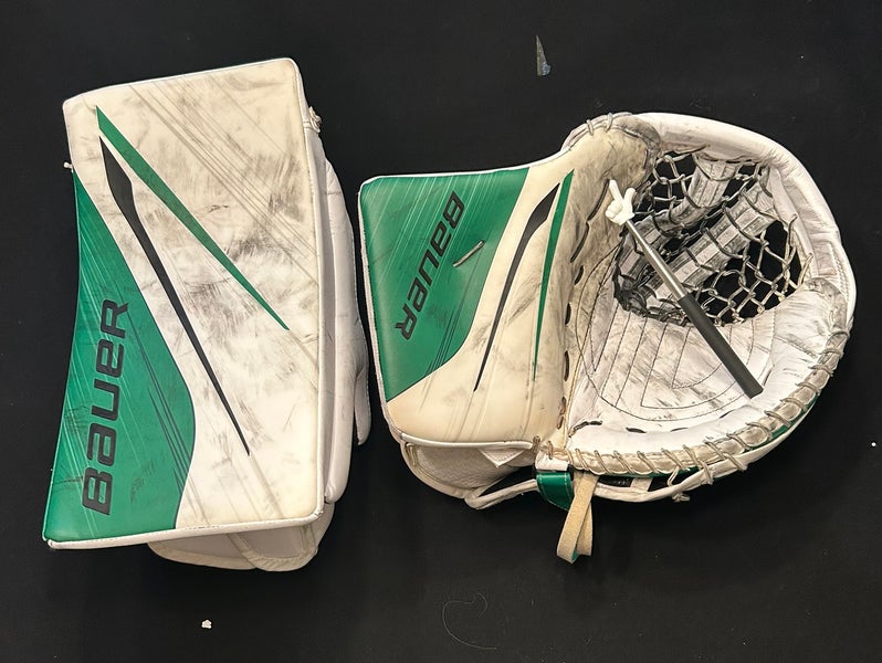 NHL Scott Wedgewood Dallas Stars Bauer Hyperlite 2 Hockey Goalie Gloves Set PRO STOCK