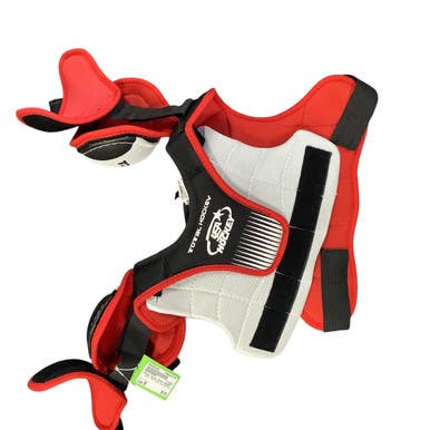 Used TOTAL HOCKEY SHOULDER PADS Junior Shoulder Pads White MD 11479-S000400452